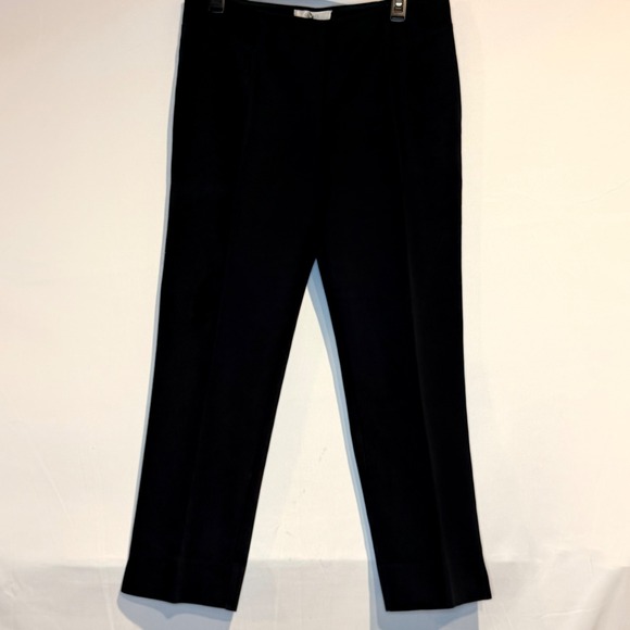 Chico's Pants - Chicos Navy Blue Straight Leg Stretch Cotton Trousers Pants Size 1.5 Womens